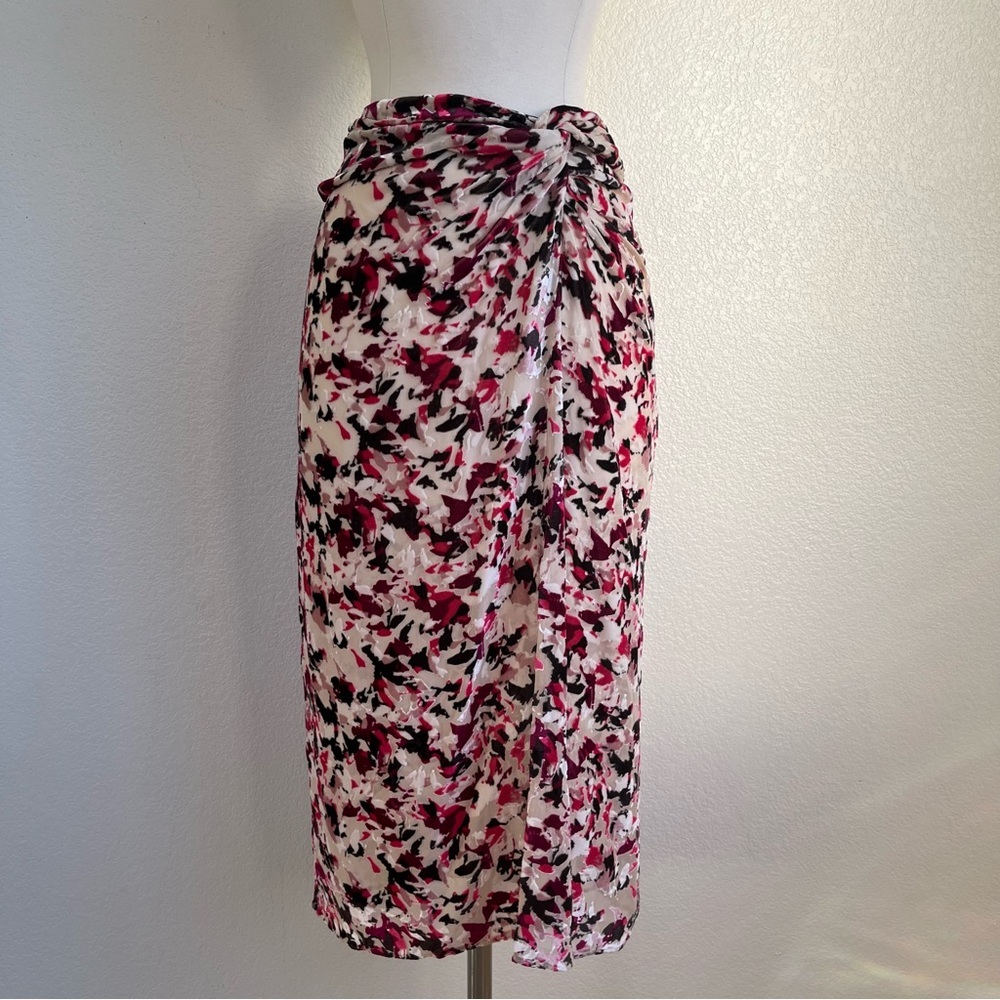 rag & bone White, Black and Pink Floral Midi Skirt